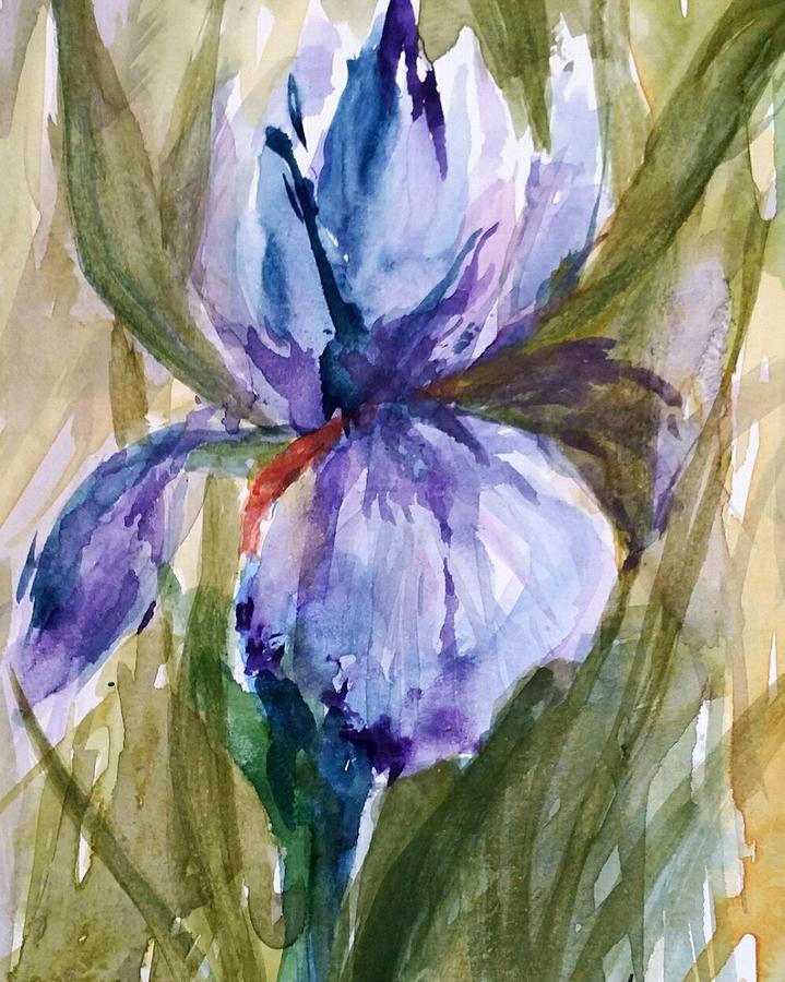 Iris for Mom Painting by Cheryl Wallace