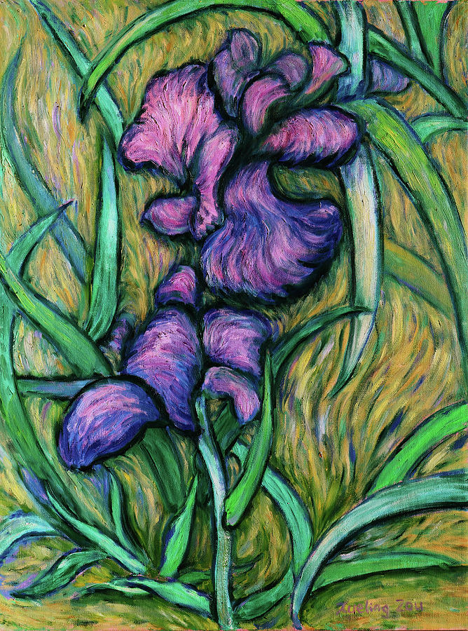 Iris for Vincent - contemporary fauvist post-impressionist oil painting original art on canvas Painting by Xueling Zou