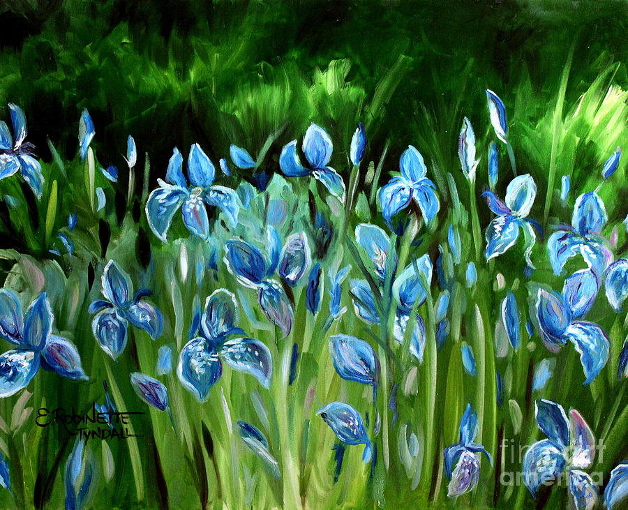 Iris Galore Painting by Elizabeth Robinette Tyndall