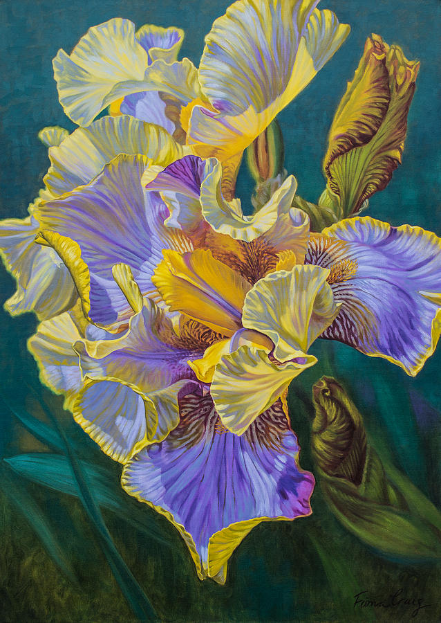 Iris Painting - Iris Garden 4 by Fiona Craig