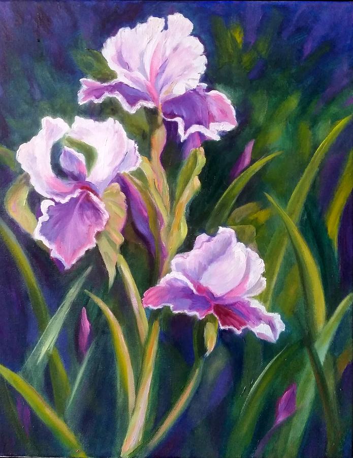 Iris Gardens Painting by Rosie Sherman