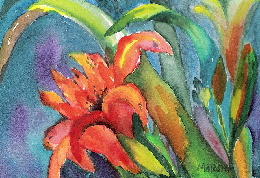 Iris Growing Wild Painting by Marsha Woods