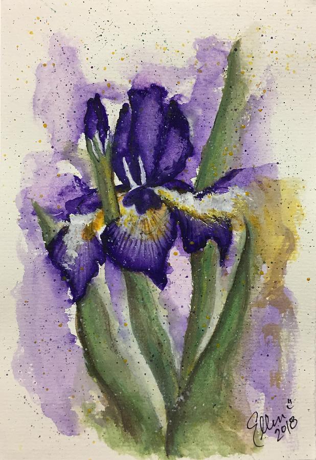 Flower Painting - Iris in Bremond by Ellen Patrick