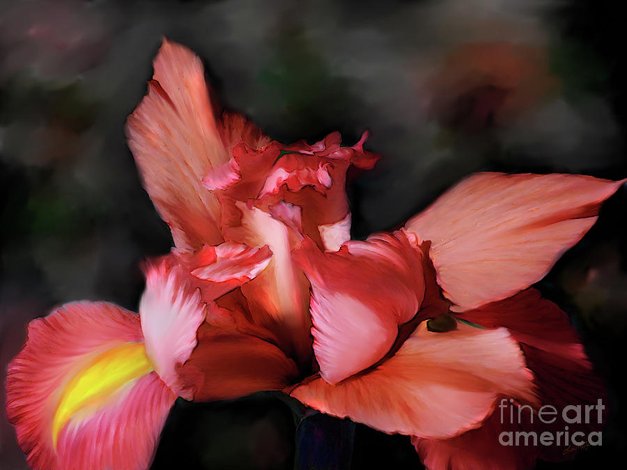 Iris in Orange Digital Art by Lisa Redfern