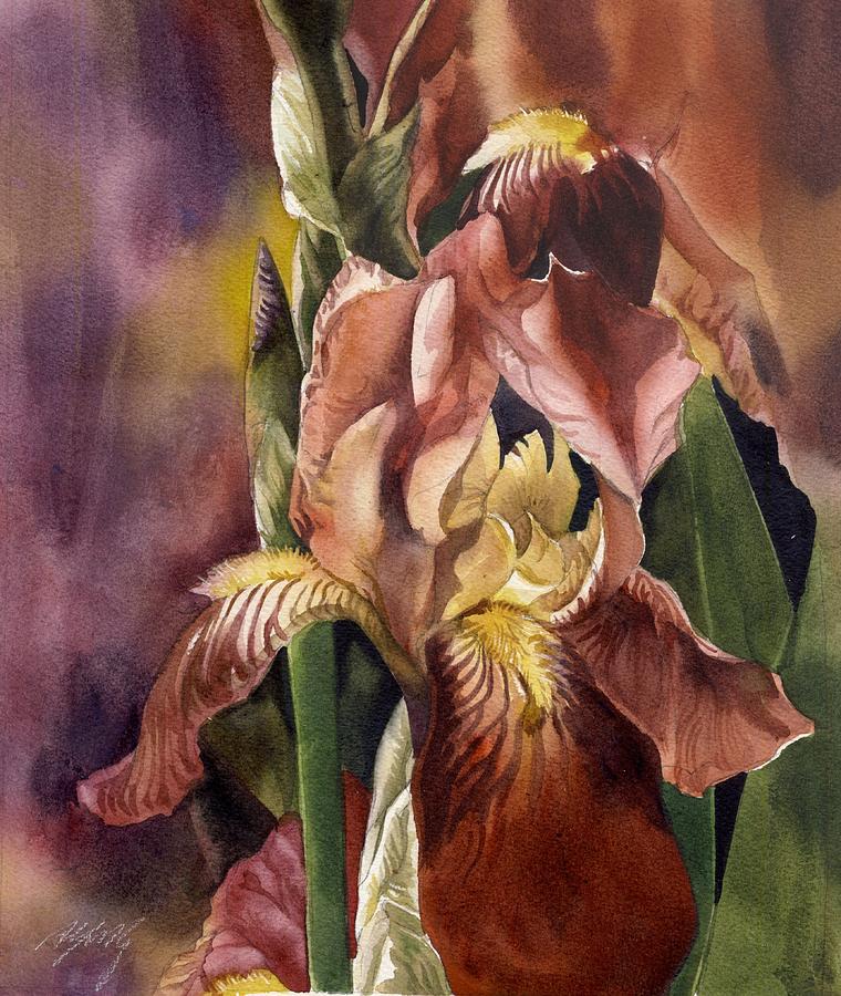 Iris In Red Painting by Alfred Ng