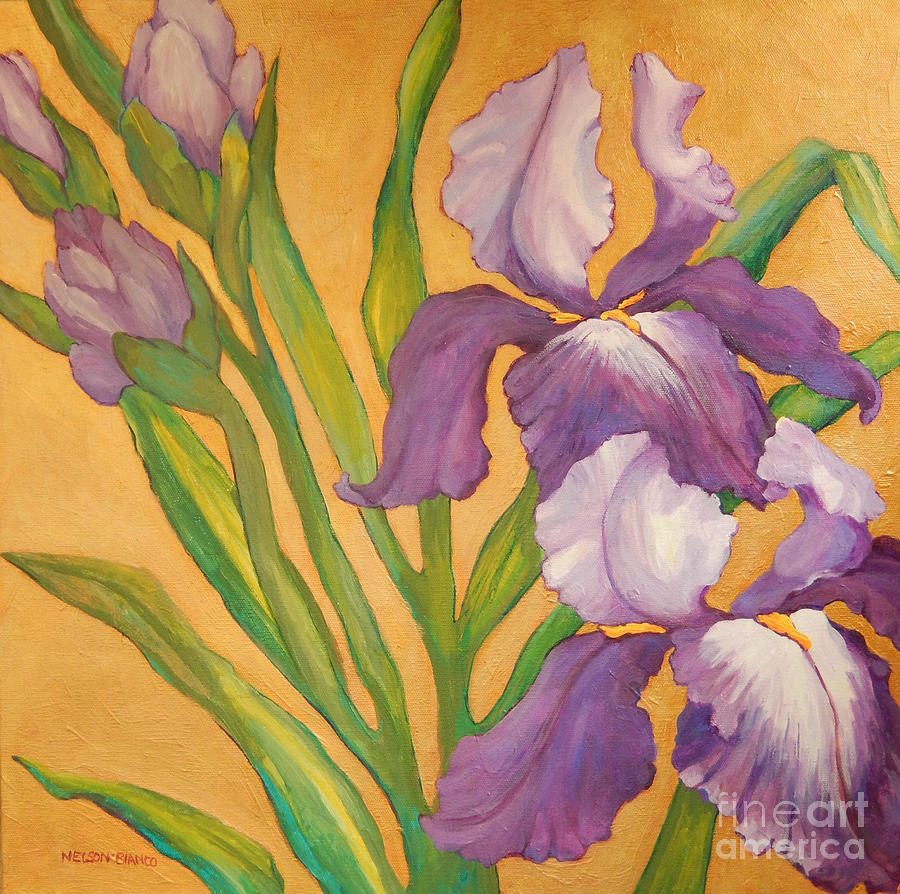 Impressionism Painting - Iris Melody by Sharon Nelson-Bianco