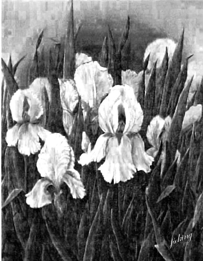 Irises Painting - Iris Mist II by Jacquie King