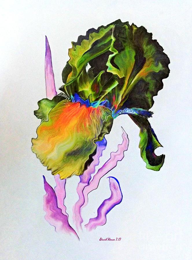 Iris of a different color Drawing by David Neace