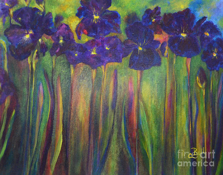 Iris Parade Painting by Claire Bull