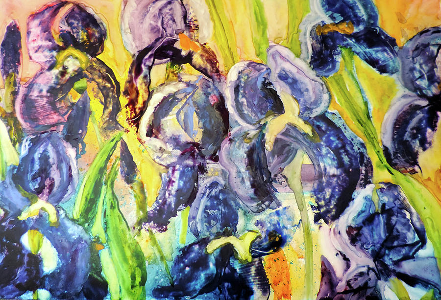 Iris Parade Painting by Mary Gorman