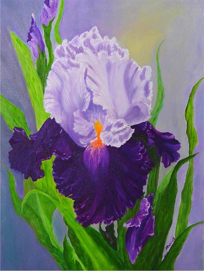 Iris Painting by Peggy Holcroft