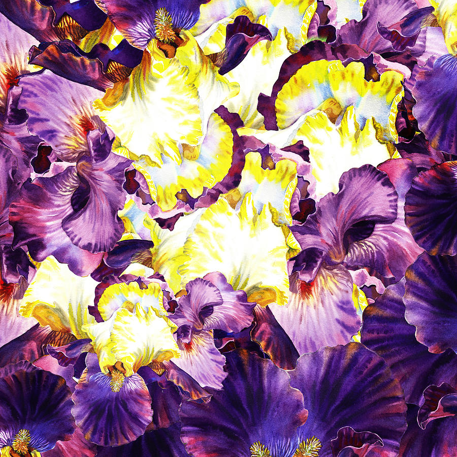 Iris Petals Abstract Painting by Irina Sztukowski