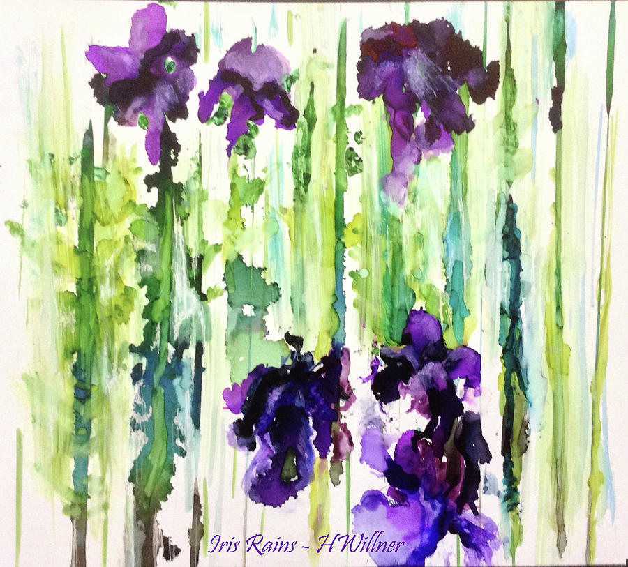 Iris Rains Painting by Holly Winn Willner