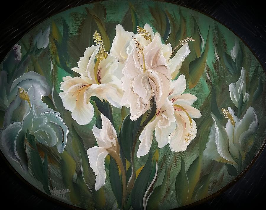 Iris Painting - Iris Silouette by Jacqueline Whitcomb