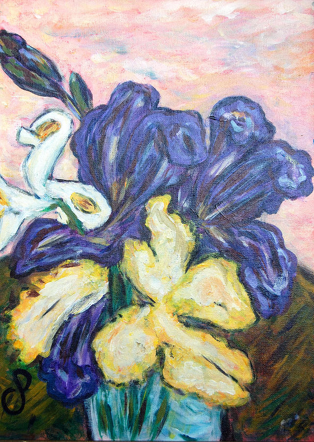 Iris Still Life Painting by Carolyn Donnell