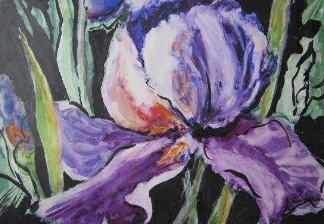Iris Painting by Sue Nelson