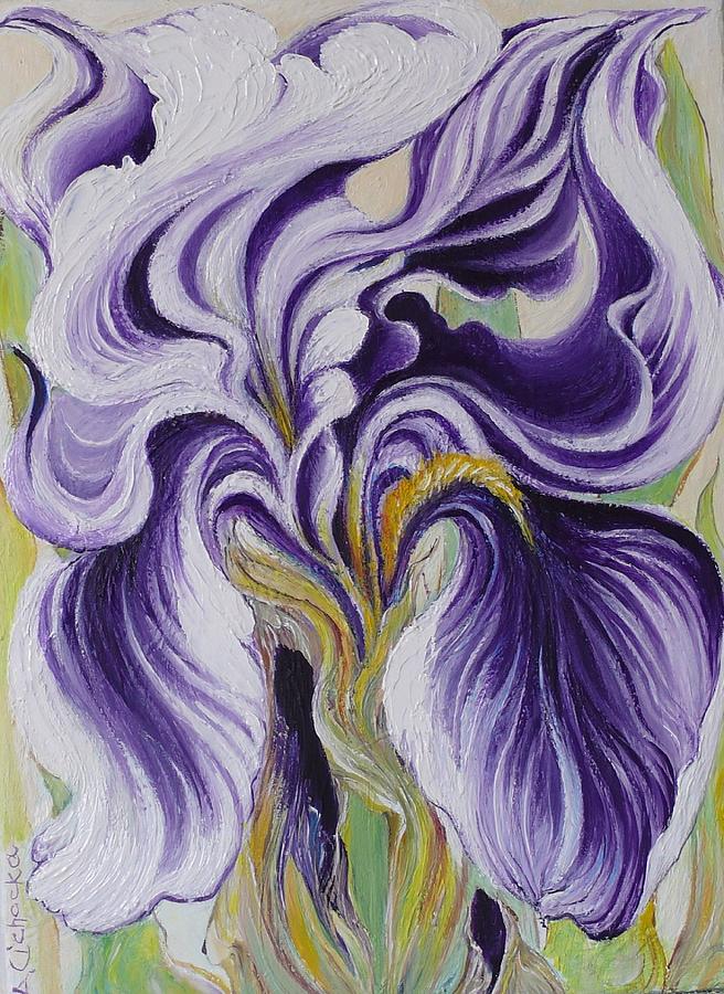 Iris Tablet Painting by Barbara Anna Cichocka