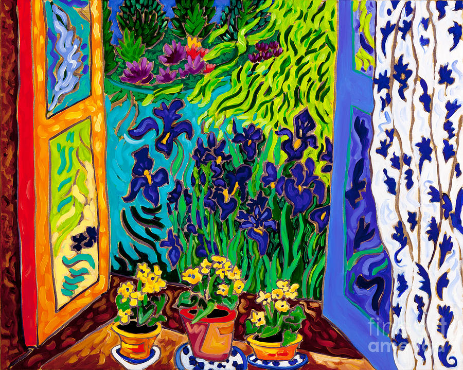 Iris Window Dance Painting by Cathy Carey