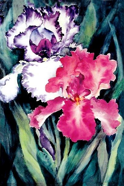 Iris Painting - Iris with Oozles by Tamara Keiper