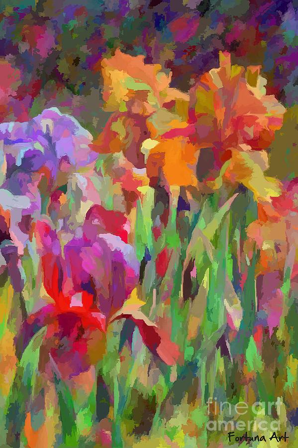 Irises 1 Painting by Dragica Micki Fortuna