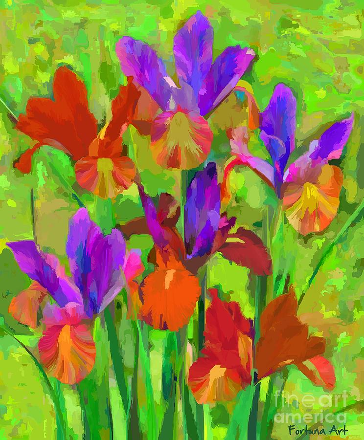 Irises 3 Digital Art by Dragica Micki Fortuna