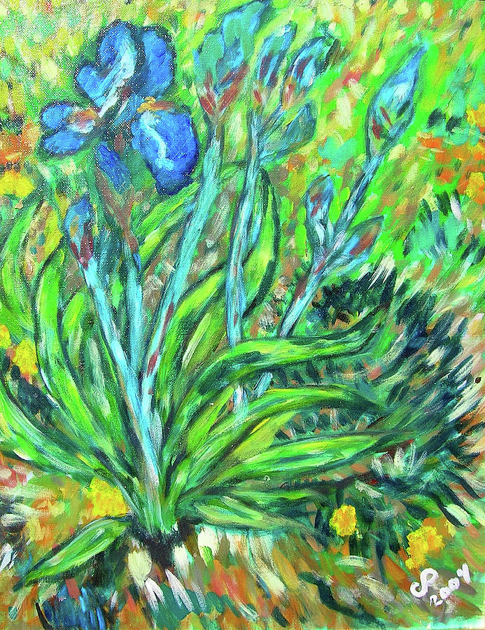 Irises ala Van Gogh Painting by Carolyn Donnell