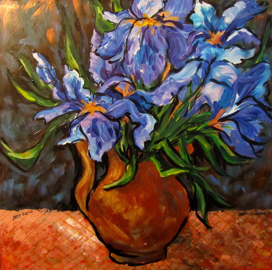 Irises Painting by Barbara OToole