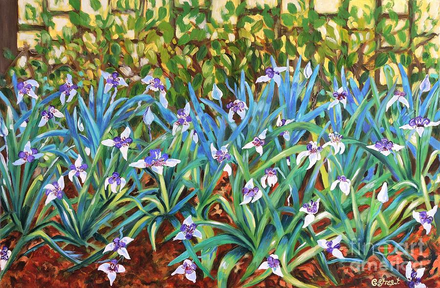 Flower Painting - Irises by Caroline Street