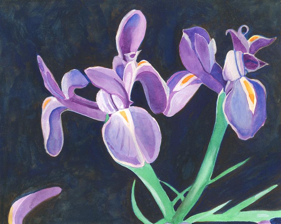 Irises Painting by Helena Tiainen
