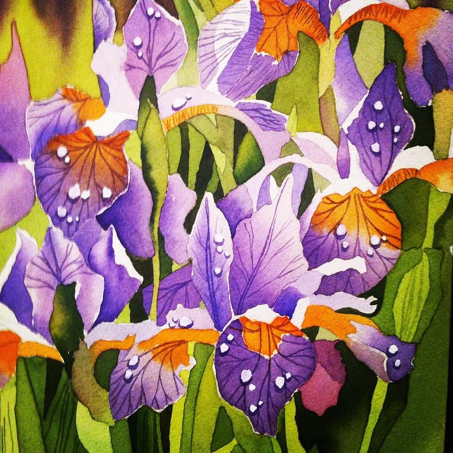 Irises in bloom Painting by Debbie Marvin Fine Art America