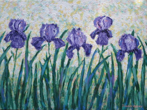 Irises Painting by J Loren Reedy
