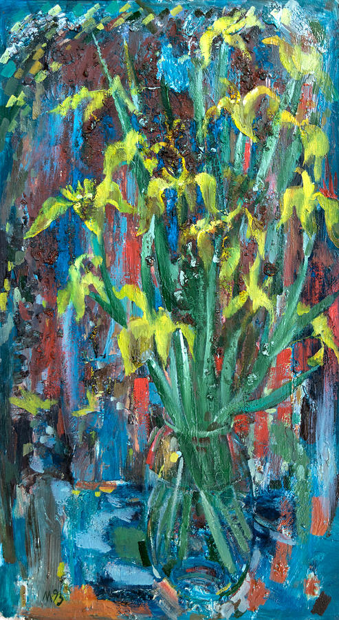 Flower Painting - Irises by Nikolay Malafeev