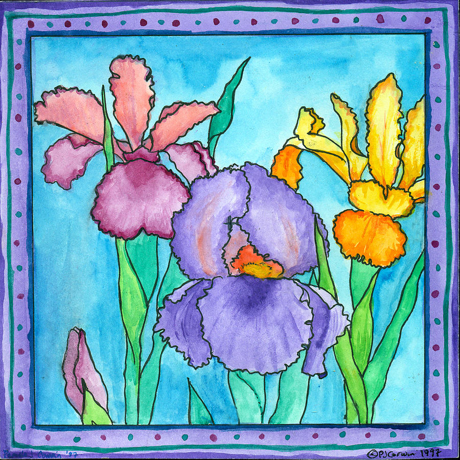 Irises Painting by Pamela  Corwin