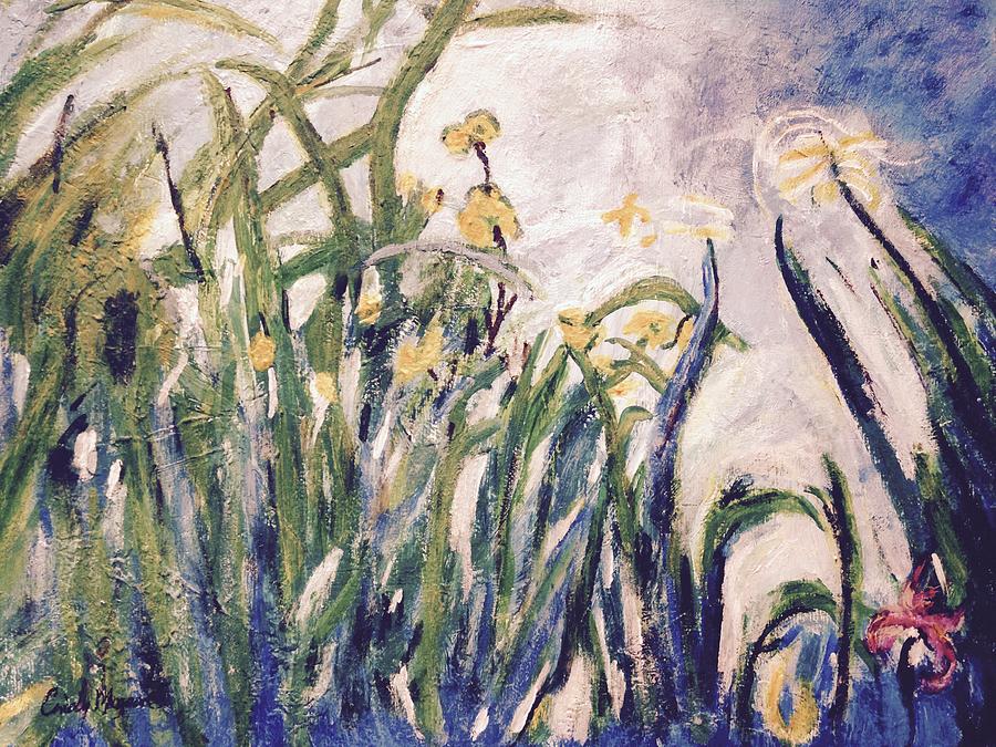 Irises Revisited Painting by Cynthia Morgan