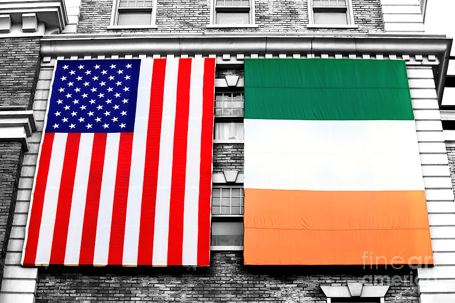 Irish American Flags Fusion Photograph by John Rizzuto