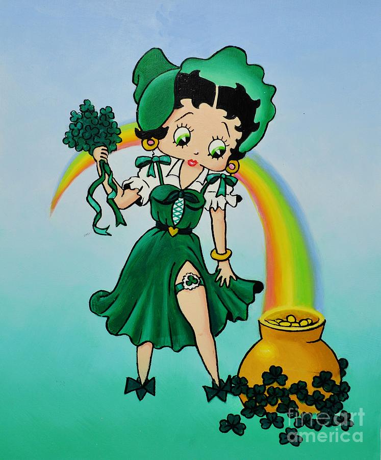 Betty Boop Painting - Irish Betty by Thomas Kolendra Betty Boop Painting - Irish Betty by Thomas Kolendra