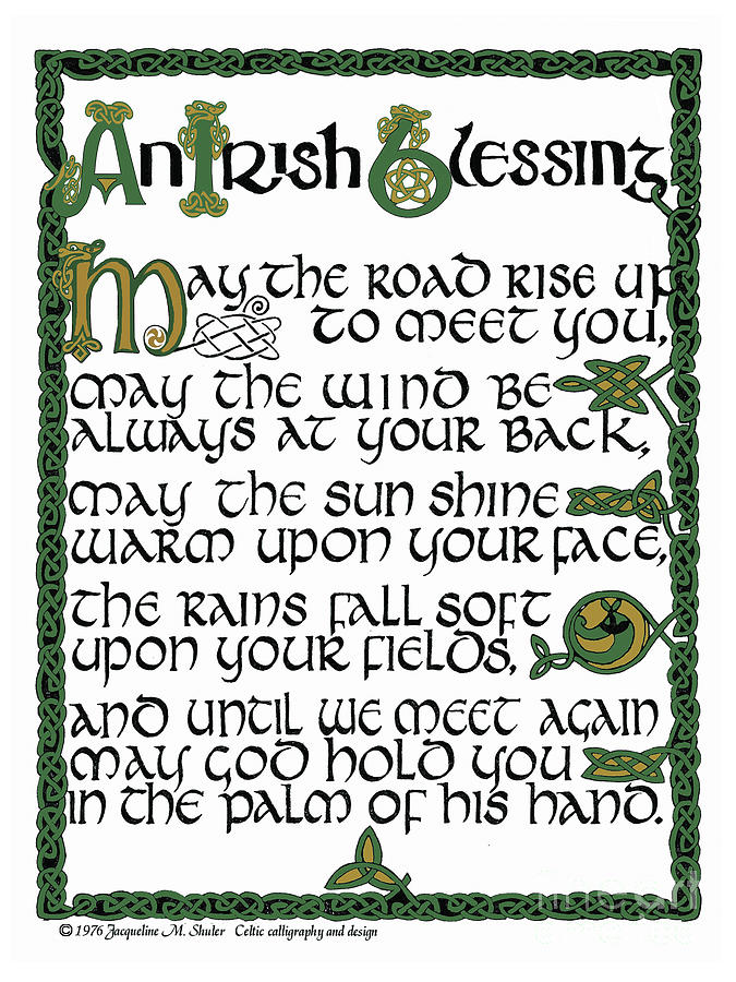 Irish Blessing Drawing by Jacqueline Shuler