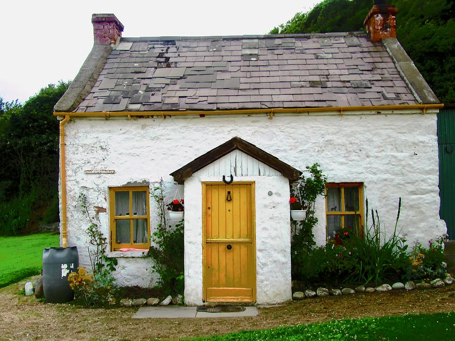 Irish Cottage With A Yellow Door Photograph By Stephanie Moore
