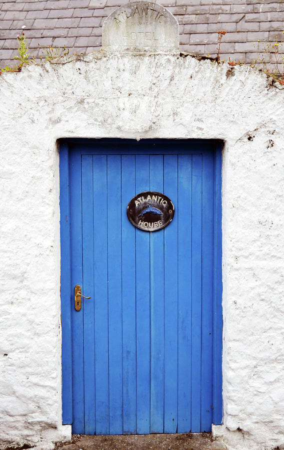 Irish Door Colorful and Vibrant Blue Entrance Atlantic House Hotel Ballycotton County Cork Ireland Photograph by Shawn OBrien