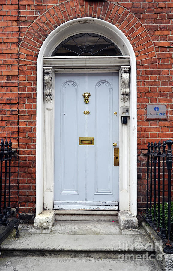 Irish Doors of Dublin Ireland Blue Traditional Stately Georgian Style Photograph by Shawn OBrien