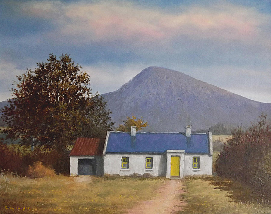 Mountain Painting - Irish Farmhouse near Croagh Patrick by Sean Conlon
