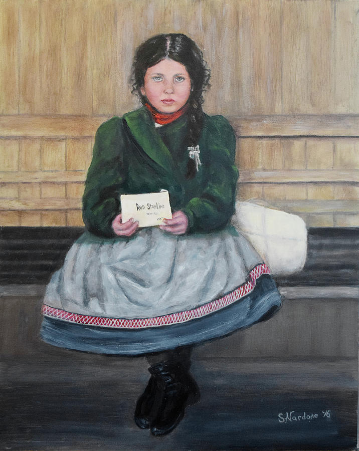 Irish Girl on Ellis Island Painting by Sandra Nardone