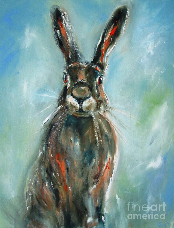 Irish Hare See Www.pixi-art.com To Get A Signed And Numbered Option Painting by Mary Cahalan Lee - aka PIXI