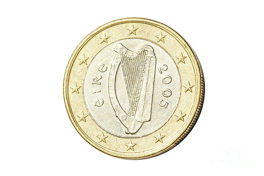 Irish one euro coin Photograph by Benny Marty
