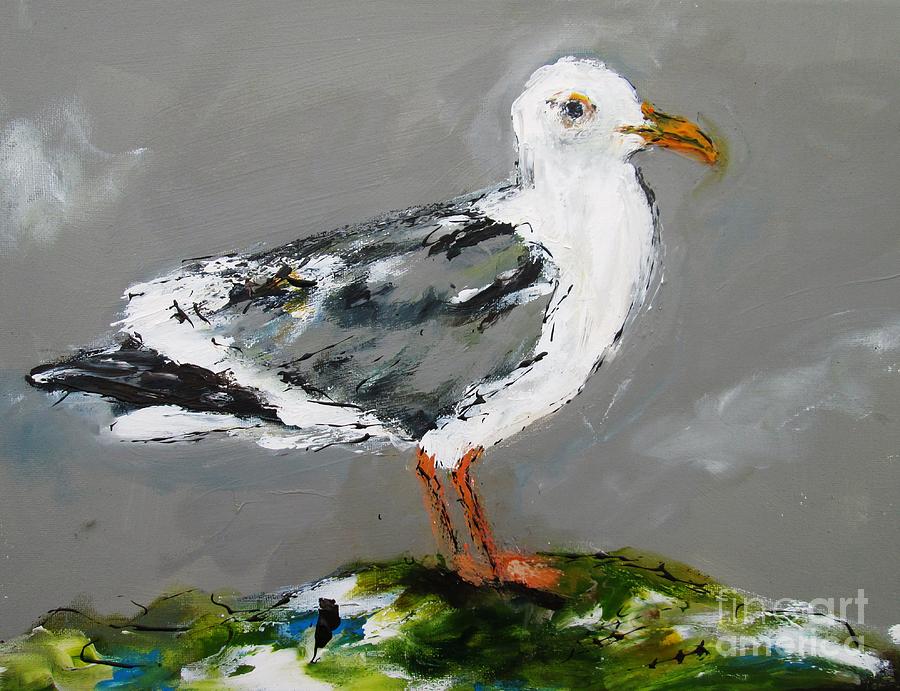 Irish Seagull As A Signed And Numbered Art Print On Canvas  Painting by Mary Cahalan Lee - aka PIXI