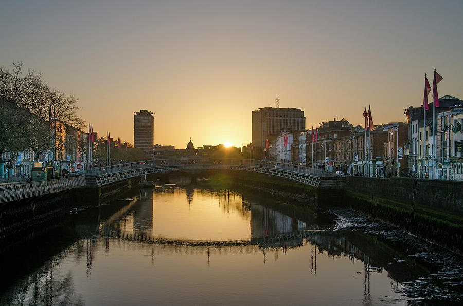 Irish Sunrise on the Liffey River Photograph by Bill Cannon