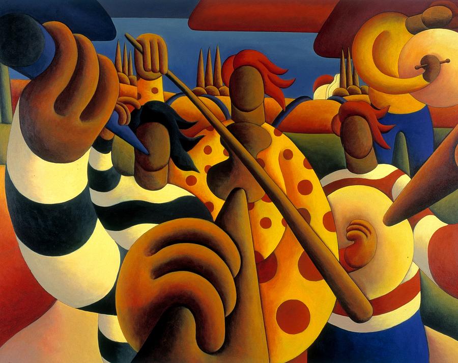 Irish Traditional  music  session in softscape Painting by Alan Kenny