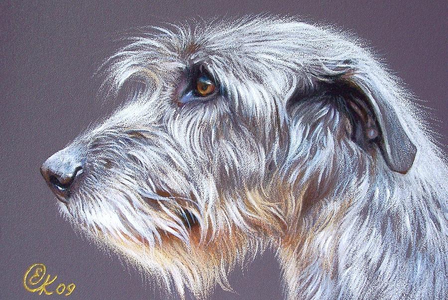Dog Drawing - Irish Wolfhound  2 by Elena Kolotusha