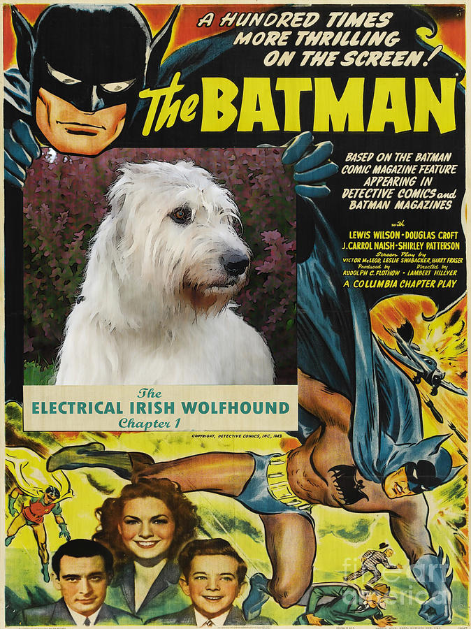 Irish Wolfhound Art Canvas Print - Batman Driver Movie Poster Painting by Sandra Sij