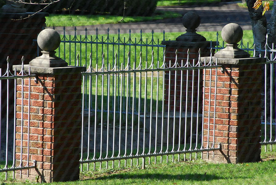 Iron And Brick Fencing Photograph